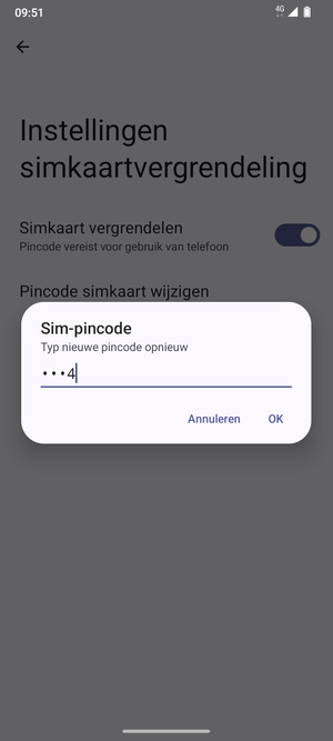 Bevestig uw nieuwe sim-pincode en selecteer OK