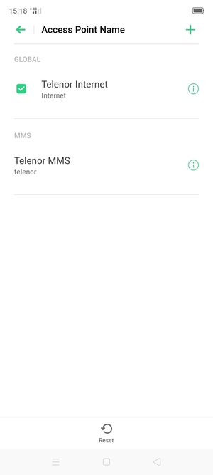 Select Reset