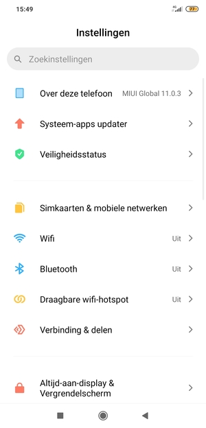 Selecteer Over deze telefoon