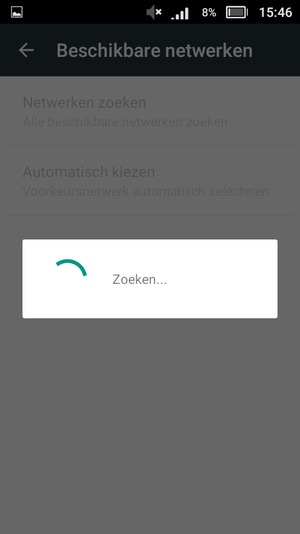 Wacht tot de zoekopdracht beëindigd is