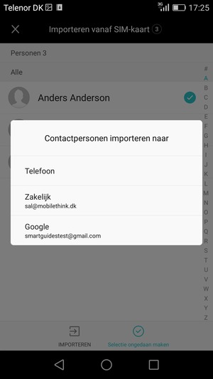 Selecteer uw Google-account