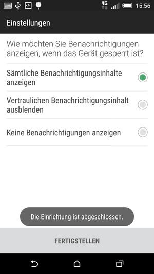 Wählen Sie FERTIGSTELLEN