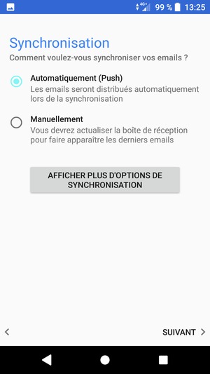 Sélectionnez votre option préférée et sélectionnez SUIVANT