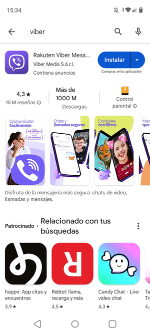 Seleccione la aplicación