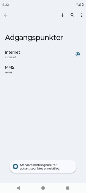 Vælg Nyt APN