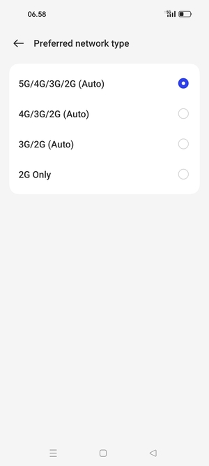 Select your preferred option