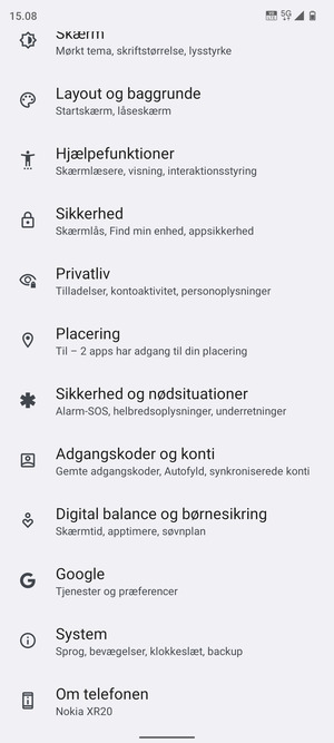 Scroll til og vælg System
