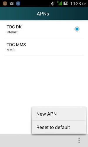 Select the Menu button and select Reset to default