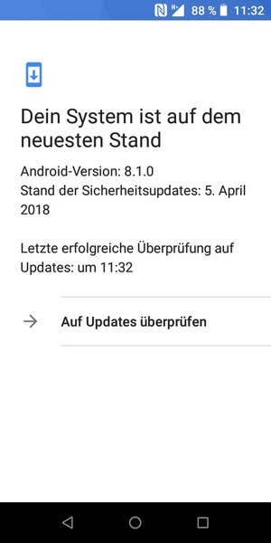 Falls Ihr Handy aktualisiert ist, wird Ihnen der folgende Bildschirm angezeigt