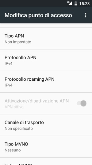 Scorri verso il basso e inserisci le informazioni degli MMS