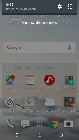 Deslice hacia abajo el menú superior de nuevo