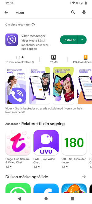 Vælg appen
