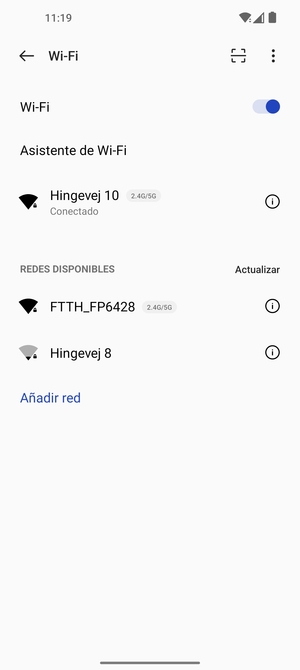 Ahora está conectado a la red Wi-Fi