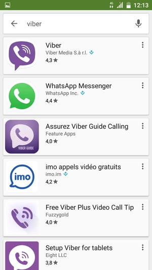 Sélectionnez l'appli