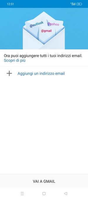 Seleziona Aggiungi un indirizzo email