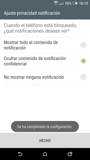 Seleccione HECHO