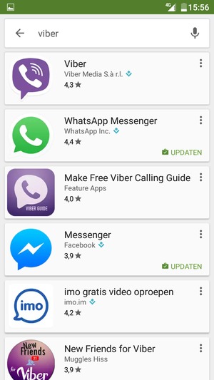 Selecteer de app