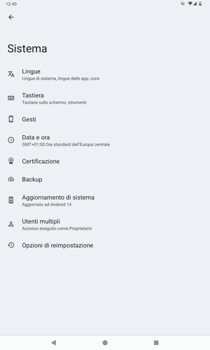 Seleziona Aggiornamento di sistema