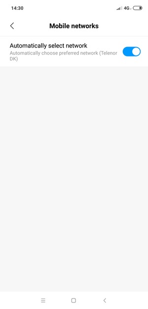 Turn off Automatically select network