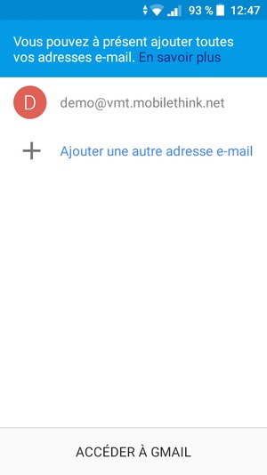 Sélectionnez ACCÉDER  À GMAIL