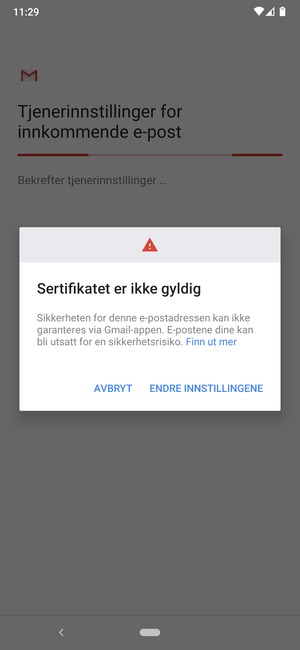 Velg ENDRE INNSTILLINGENE