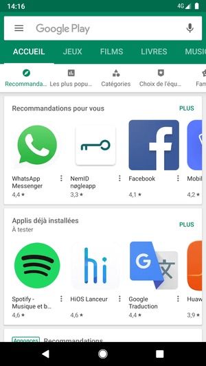 Sélectionnez la barre de Recherche