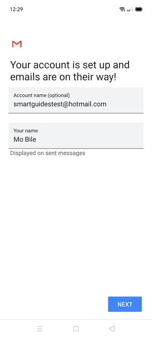 Give your account a name and enter your name. Select NEXT