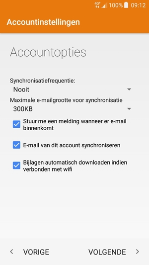 Selecteer VOLGENDE