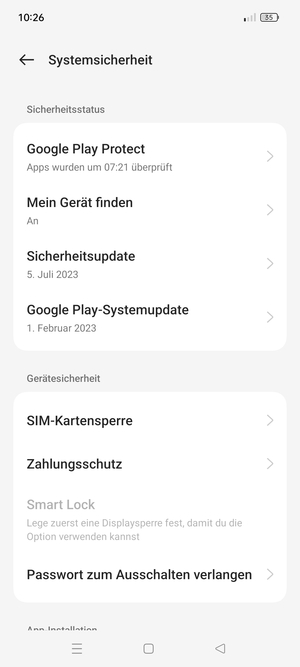 Wählen Sie  SIM-Kartensperre