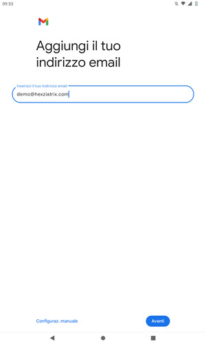 Inserisci il tuo indirizzo email e seleziona Avanti