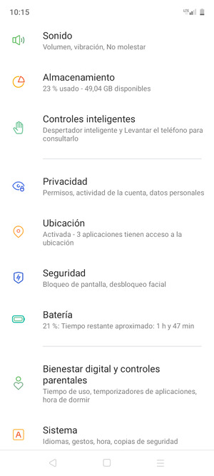 Despláce y seleccione Ubicación