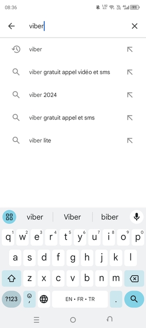 Saisissez le nom de l'appli et sélectionnez Rechercher