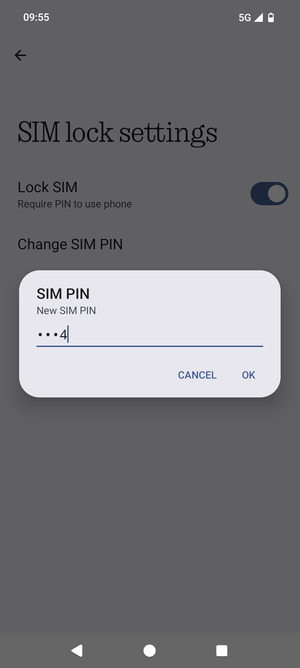Enter your New SIM PIN and select OK