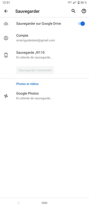 Sélectionnez Compte