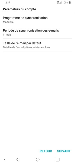Sélectionnez SUIVANT
