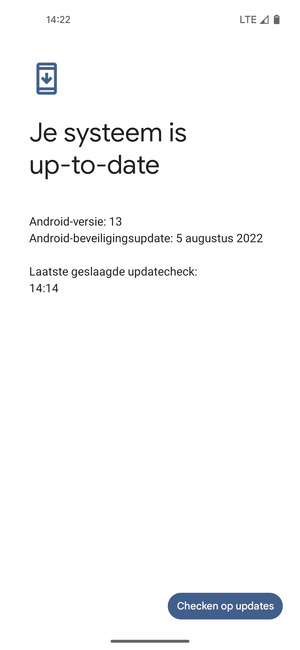Als uw telefoon up-to-date is, zult u het volgende scherm zien