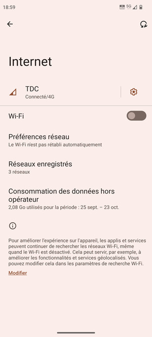 Activer le Wi-Fi