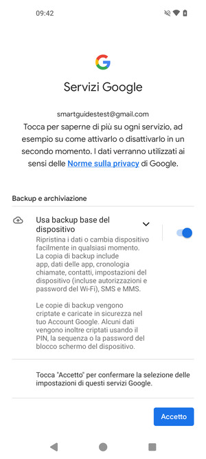 Seleziona Accetto