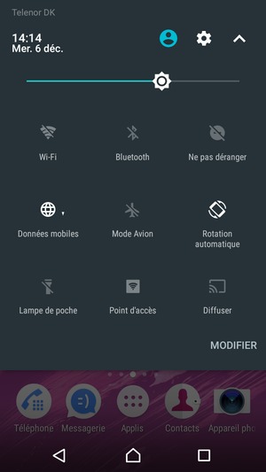 Sélectionnez le bouton Réglages