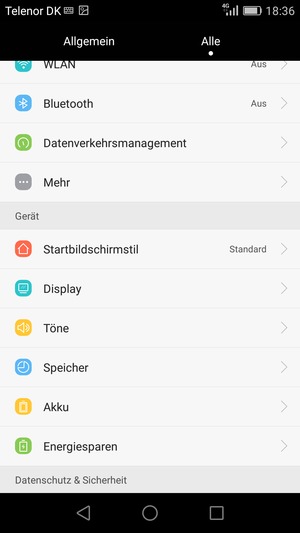 Scrollen Sie und wählen Sie Energiesparen