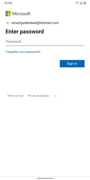 Enter your password and select Sign in