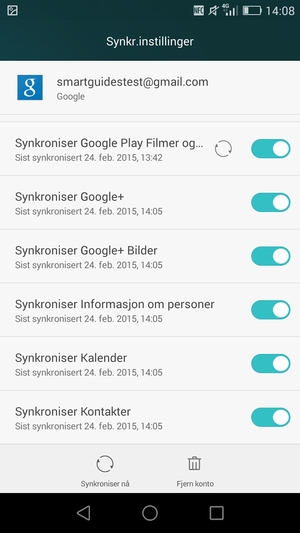 Forsikre deg om at Synkroniser Kontakter er valgt