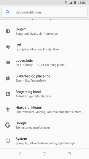 Scroll til og vælg System