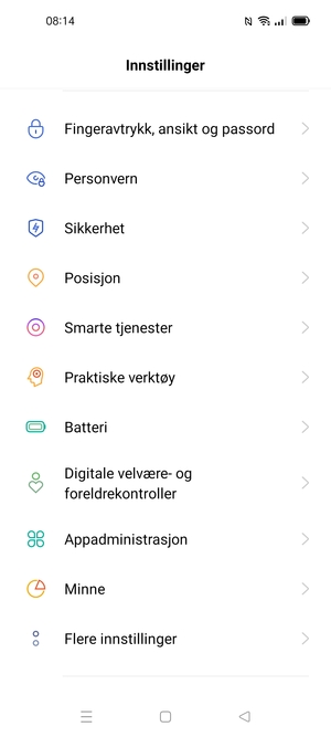 Bla til og velg Sikkerhet