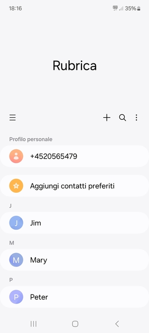 Seleziona il tasto Menu