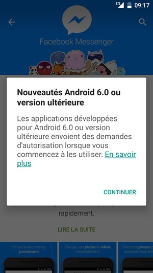 Sélectionnez CONTINUER