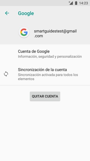 Seleccione Sincronización de la cuenta