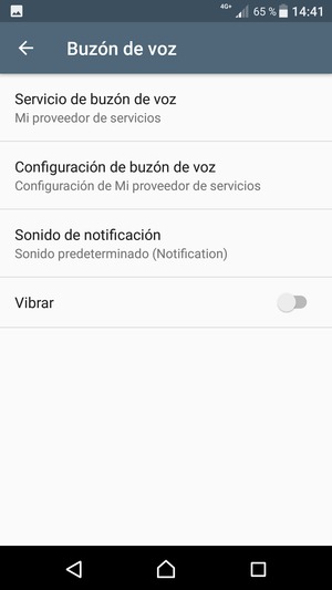 Seleccione Configuración de buzón de voz