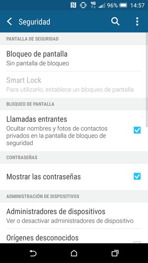 Seleccione Bloqueo de pantalla