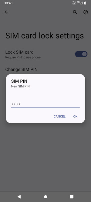 Enter your New SIM PIN and select OK